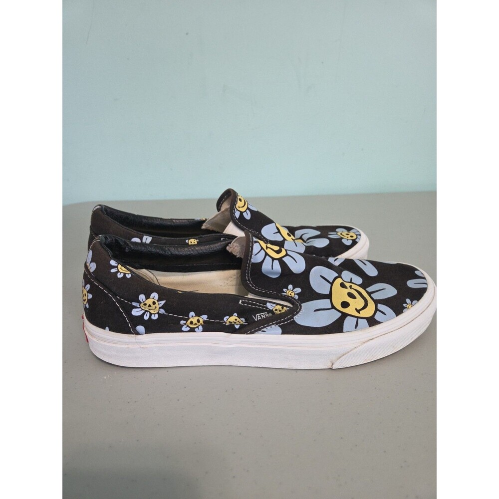 Vans Classic Slip-On Trippy Grin Floral Multicolor Canvas Shoes Women's 11